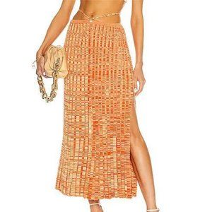 BNWT Christopher Esber Melange Tangerine Orange Knit Maxi Skirt Size P XS XSmall